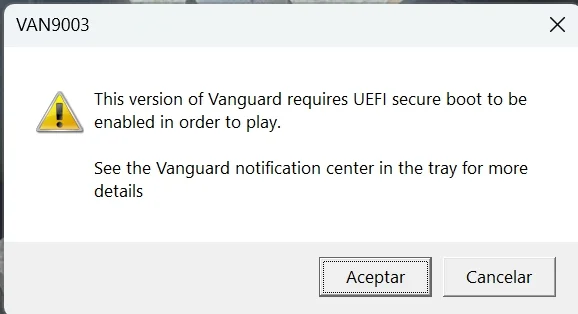 Error VAN9003 Valorant Error VAN9003 Valorant